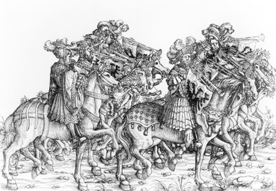 Un gruppo di trombettieri a cavallo, da 